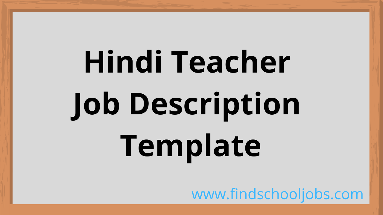 resume for hindi teacher job